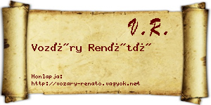 Vozáry Renátó névjegykártya