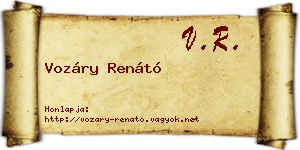 Vozáry Renátó névjegykártya